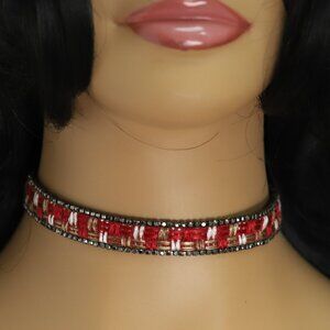 Fancy Choker Adjustable Elegant Lace Chokers Red Necklace  (#20)